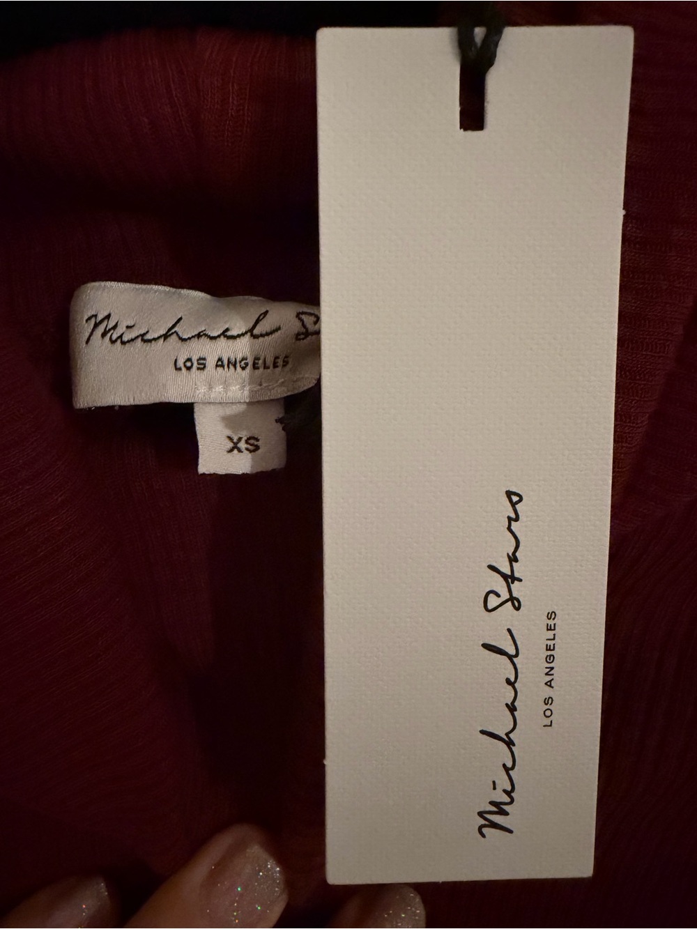 Women's Michael stars Rhodes Ribbed Turtleneck bell turtleneck - Burgundy - Picture 4 of 4